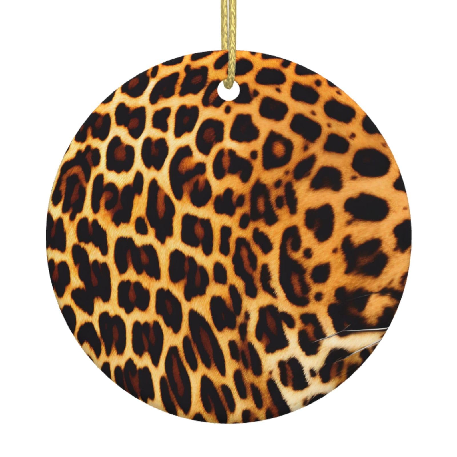 Stripes on Leopards Printed Christmas Tree Ceramic Ornaments Holiday Decoration Christmas Unique Pendant for Christmas Party