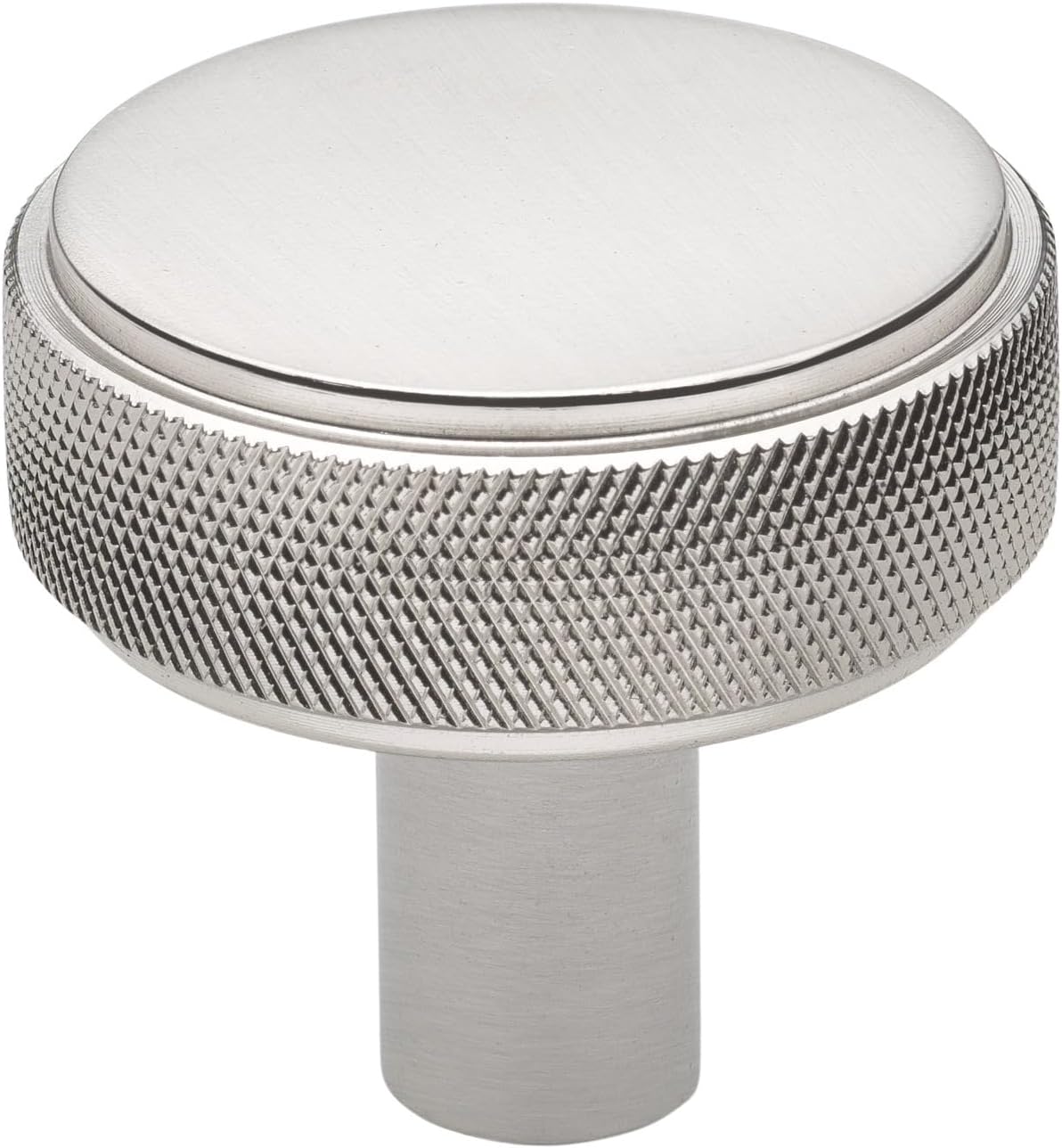GlideRite 1.5 Inch Solid Round Knurled Cabinet Knob, Satin Nickel, 5825
