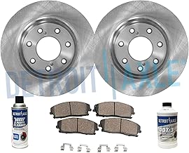 Detroit Axle - 7-LUG Front Disc Brake Rotors w/Ceramic Pads w/Hardware & Brake Cleaner & Fluid for 2010 2011 2012 2013 2014 2015 2016 2017 Ford F-150 7Lug - coolthings.us