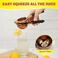 Vista 6 de SHIKORI Exprimidor de limón, exprimidor grande y resistente para limón, exprimidor de cítricos de acero inoxidable, herramienta de barra exprimidora