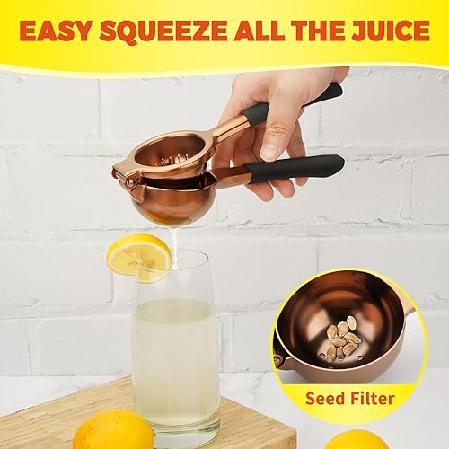 Miniatura 6 de SHIKORI Exprimidor de limón, exprimidor grande y resistente para limón, exprimidor de cítricos de acero inoxidable, herramienta de barra exprimidora