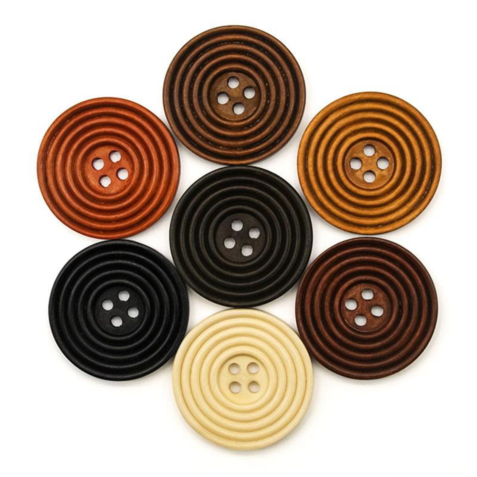 50 Kleurrijke Houten Knopen – 20 Mm, 2 Gaten, Licht Gewelfd – Voor Naaien, Scrapbooking En Knutselen