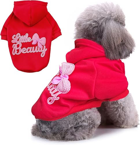 Jecikelon Sudadera con capucha para perro de invierno con bolsillos, ropa cálida para perros pequeños, abrigo de Chihuahua, ropa de cachorro y gato