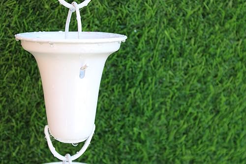 Miniatura 7 de KAM Inicio Copas acampanadas Cadena de lluvia 8.5 pies (blanco) con kit de instalación