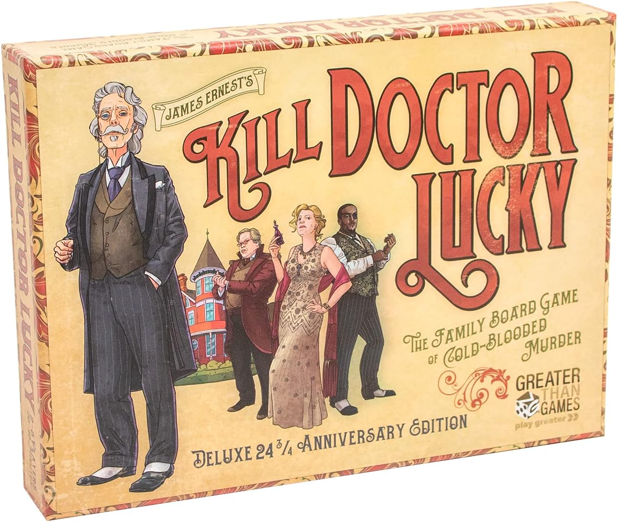 Cheapass Games: Kill Doctor Lucky, Deluxe 23rd and 3/4th Anniversary Edition, Family Board Game of Cold-Blooded Murder, For 2 to 8 Players
