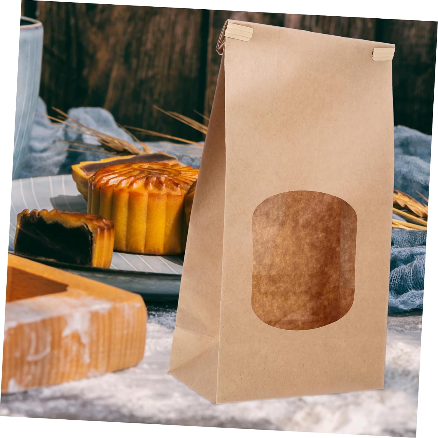 Bread Packaging Bags with Window 50pcs Paper Oil Proof Durable Perfect for Homemade Bread Cookies Baking Needs