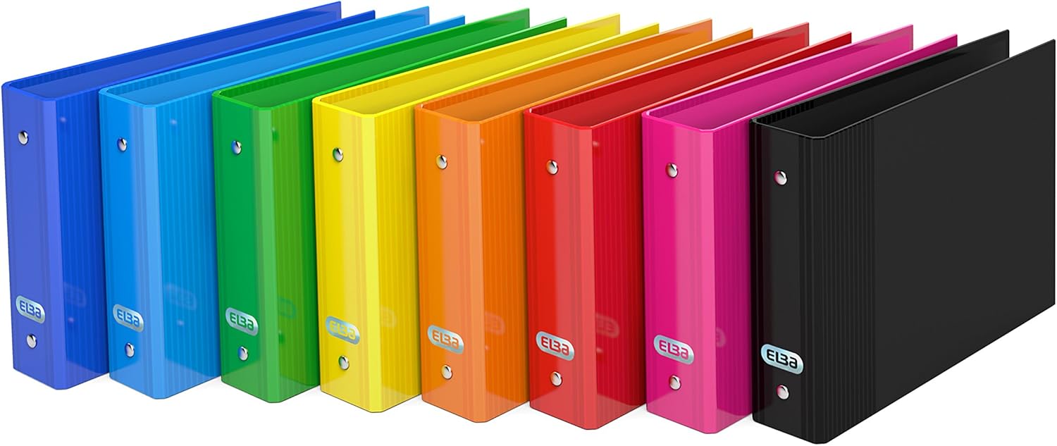 Elba Life Pack of 10 Ring Binders Assorted Colours a5 Assorted