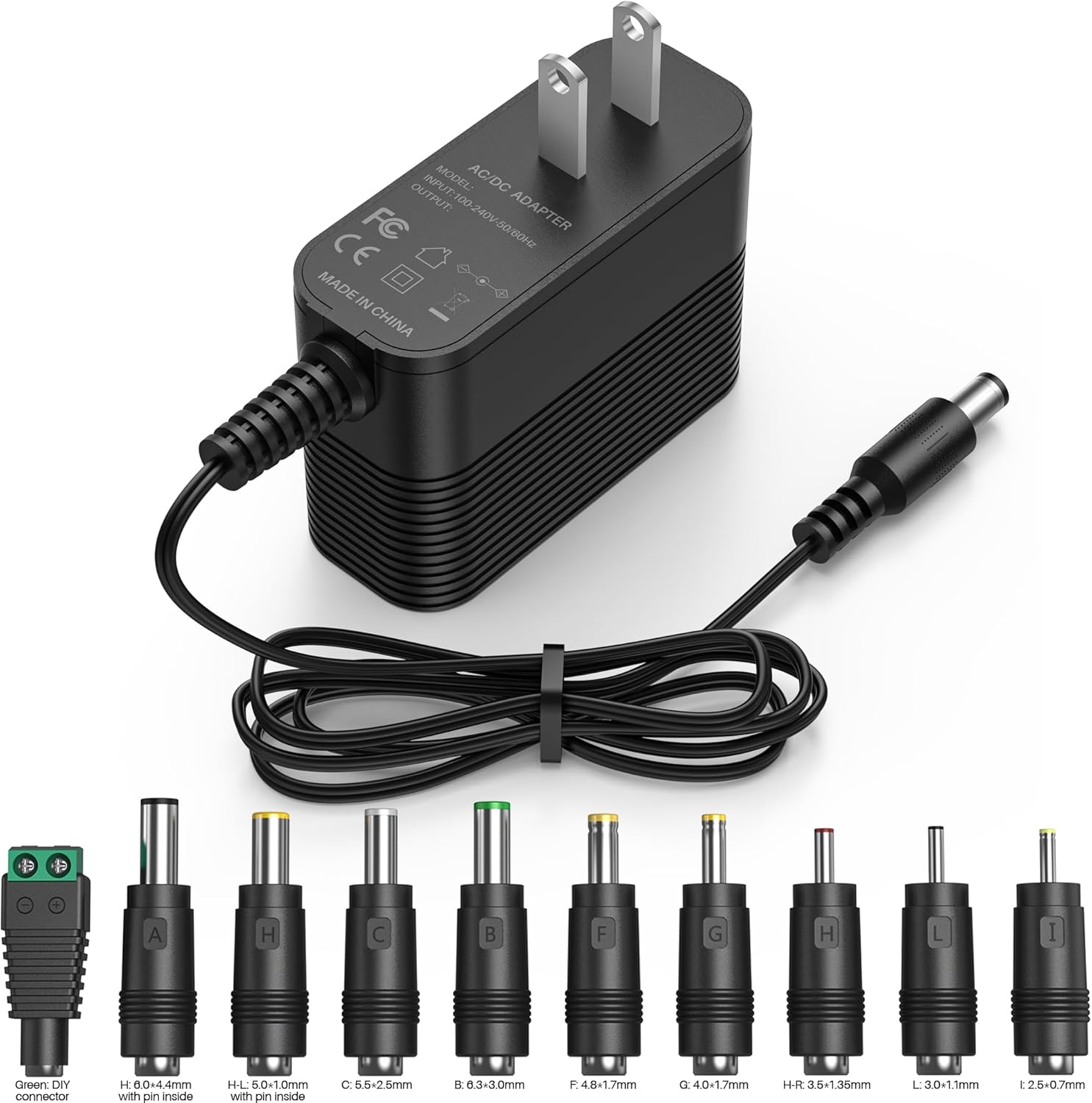 24V Power Supply 24W 24V 1A Power Adapter with 10 Interchangeable Jacks 24 Volt Charger Universal for LED Strip Light for CCTV Camera for BT Speaker for GPS for Webcam for Router and other 24V Devices 24V Power Supply 24W 24V 1A Power Adapter with 10 Interchangeable Jacks 24 Volt Charger Universal for LED Strip Light for CCTV Camera for BT Speaker for GPS for Webcam for Router and other 24V Devices