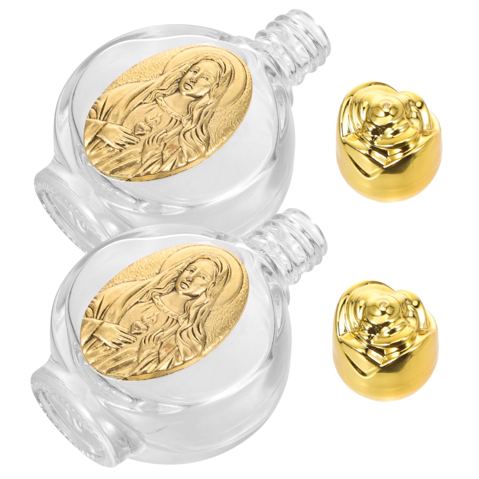 Alipis 5 Juegos Botella De Agua En Botellas De Jugo Botella De Agua Plegable Garrafa Cristal Botella Cristal Decorativa Botellas De Pociones De Vidrio Golden 2 Piezas * 5