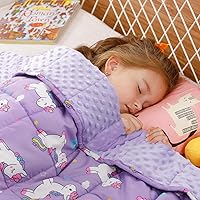 Vista 11 de Uttermara Manta con peso de 3 libras, forro polar minky ultra acogedor y lado de algodón con patrones de dibujos animados, manta pesada reversible