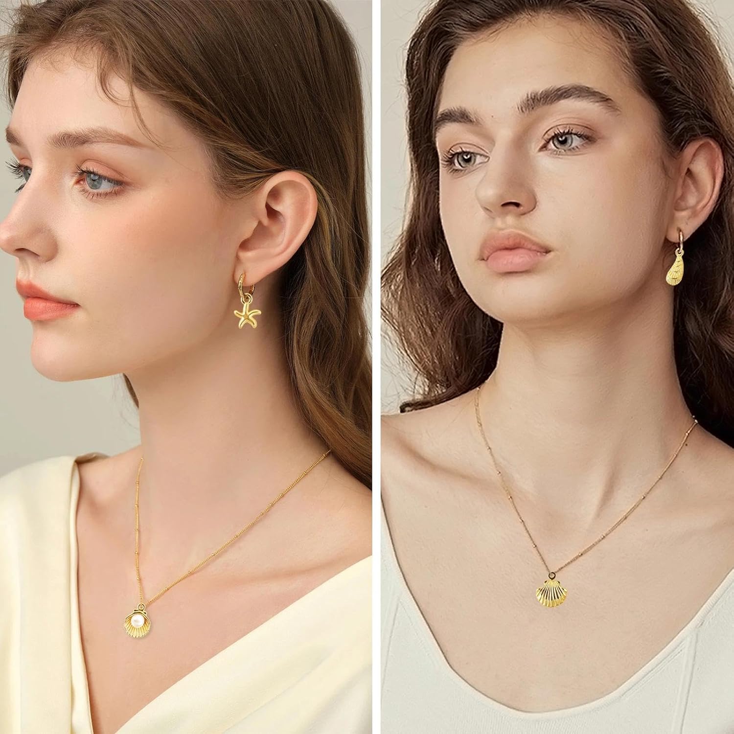 BLMHTWO 32Pcs Beach Charms, Ocean Theme Charms, Starfish, Seashells and Conches Charm for Beach Summer DIY Jewelry Making, Necklace Bracelet Earrings - Image 6