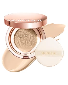 SKINTIFIC Full Coverage Cushion Foundation #0W Warm Porcelain| Satin Glow Finish, Oil-Control & Waterproof, Buildable Tattoo Cover Cushion for All Skin Types