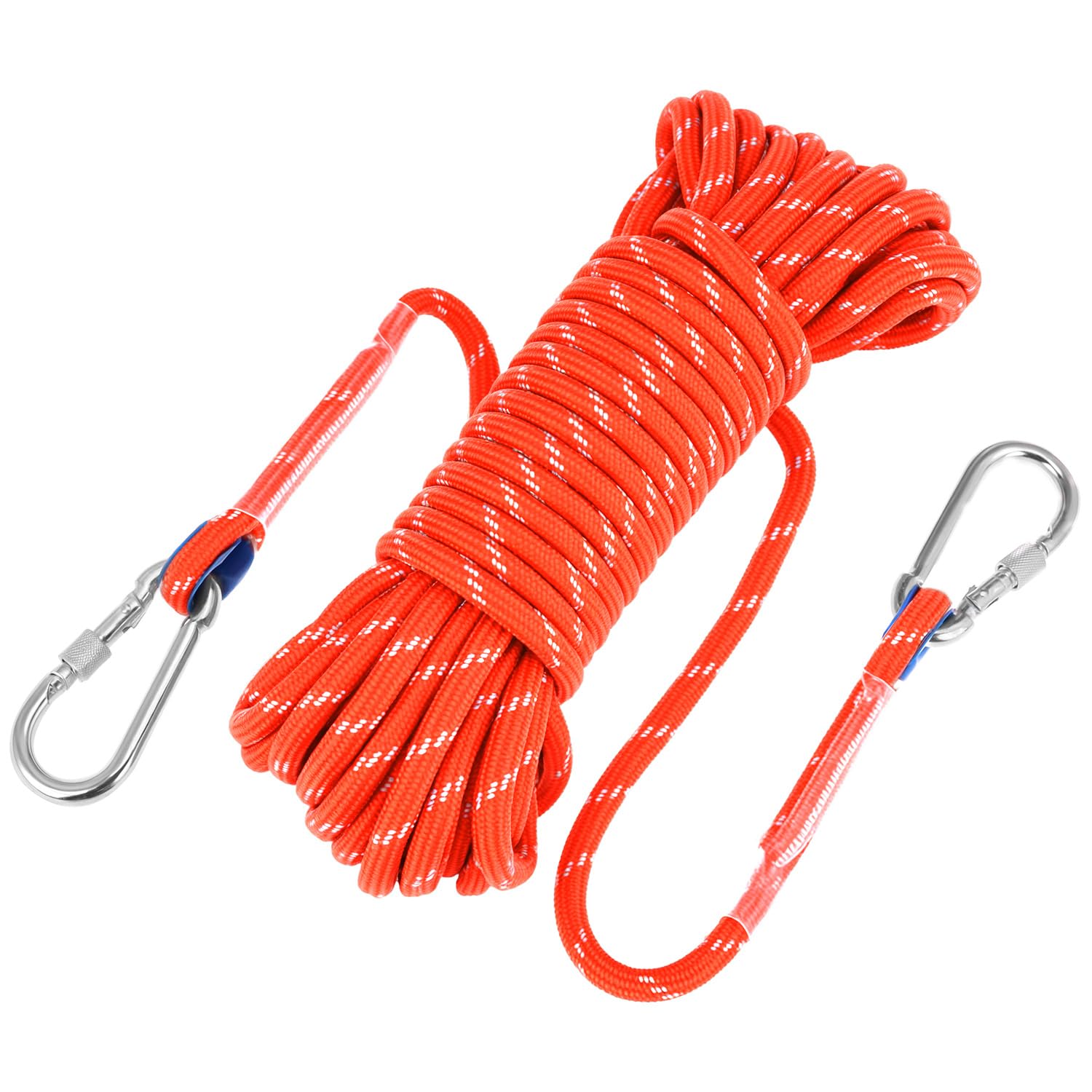 QWORK® 10 mm x 20 Meter Marine Floating Reflective Rope - High-Strength Polypropylene for Mooring, Boating, Rafting & More