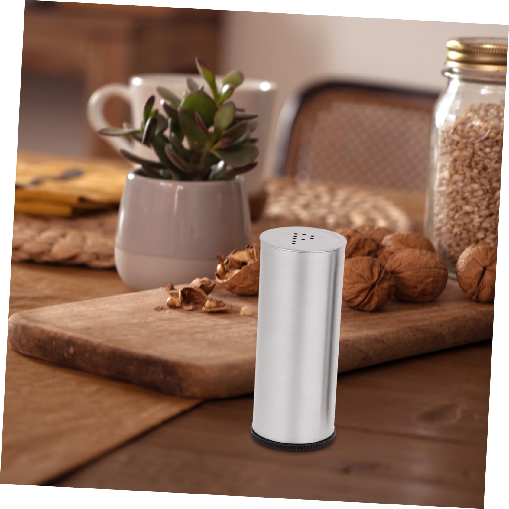 KICHOUSE Sturdy Salt Pepper Pepper Flake Dispenser Stainless Steel White Home Kitchen Spice Dispenser Set Random Color