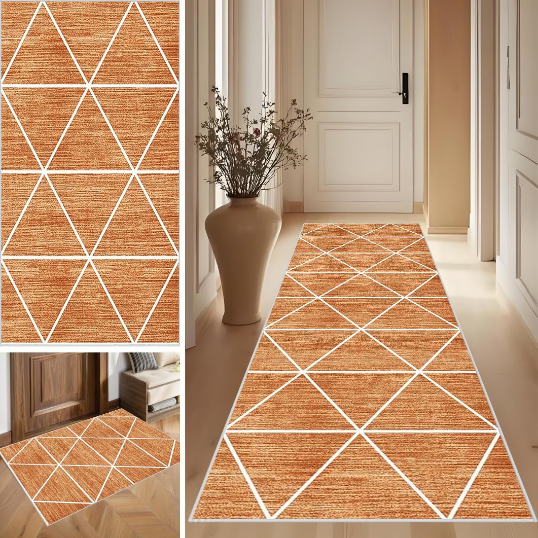 SUNMME Runner Rugs for Hallway Kitchen Carpet Runner Non Slip Washable Hall Runners Floor Carpets for Entryway Living Room Corridor Long Bedside Low Pile Carpet for Narrow Spaces 50 x 80 cm