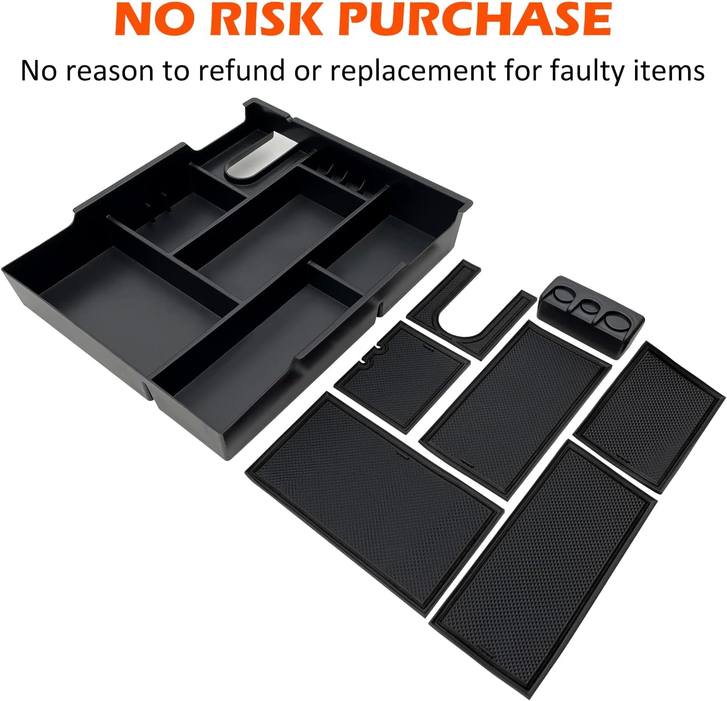 JOJOMARK Compatible with Toyota Tundra Accessories Center Console Tray Organizer for Tundra 2014-2020 2021 Insert ABS Armrest Box Secondary Storage (Black)