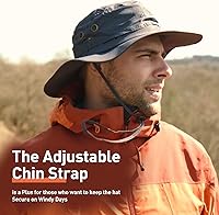 Vista 5 de Gran tamaño XL XXL Gran ala ancha impermeable UPF 50+ cubo sol verano viajes pesca senderismo pescador sombrero barbilla desmontable