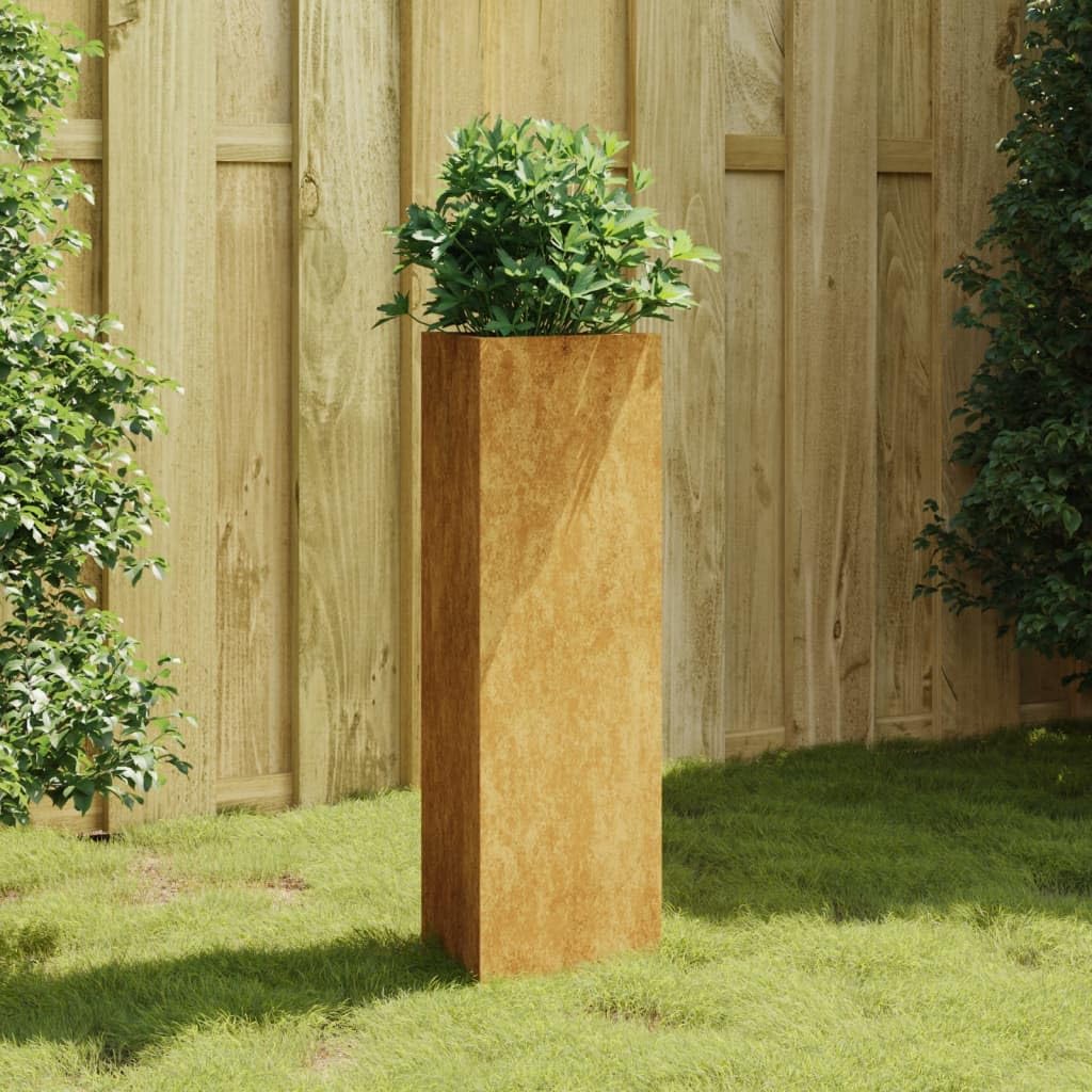 Iiaky Jardinera de Acero corten 30x26x75 cm Huerto Urbano Jardineras Exterior Grandes