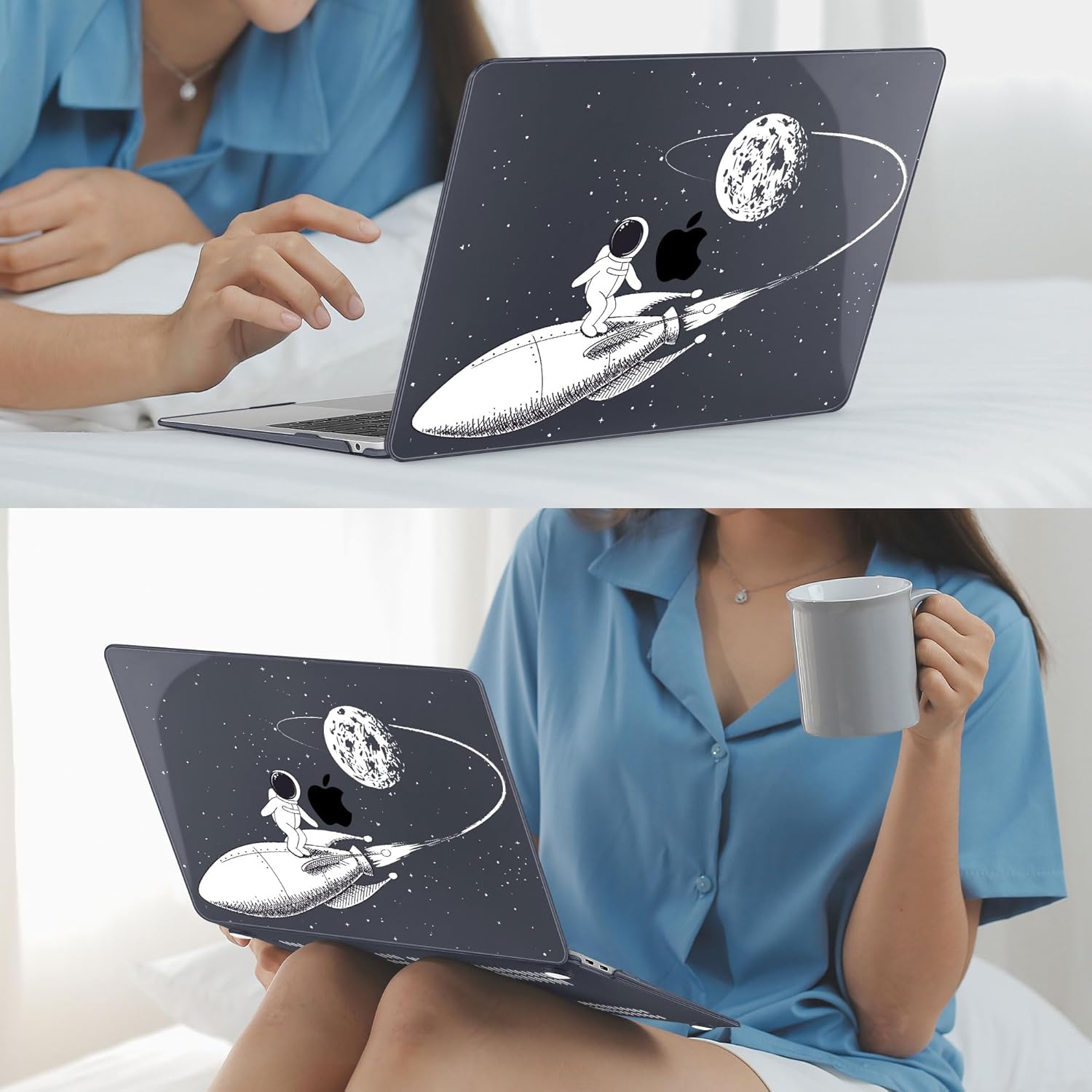 Mektron for MacBook Air 13 inch Case 2021-2018 Release A2337 M1 A2179 A1932, Plastic Hard Shell Case & Keyboard Cover Only Compatible with MacBook Air 13 inch Retina Fits Touch ID,Astronauts - Image 7