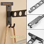 JOOM Clothes Drying Rack,Wall Mounted Drying Rack,Retractable Folding Wall Clothes Hanger Rack Laundry Hanger Sturdy Hanging Dryer Rack Clothes Hooks of Metal (one Pack, Black)