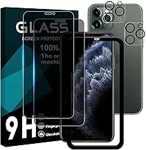 Compatible with iPhone 11 Pro Glass Film, Peeping Prevention, Set of 2 + 2 AGC Asahi Glass, Guide Frame Included, iPhone11 Pro Film (2 Sheets) + Lens Protective Film (2 Sheets), iPhone 11 Pro, LCD