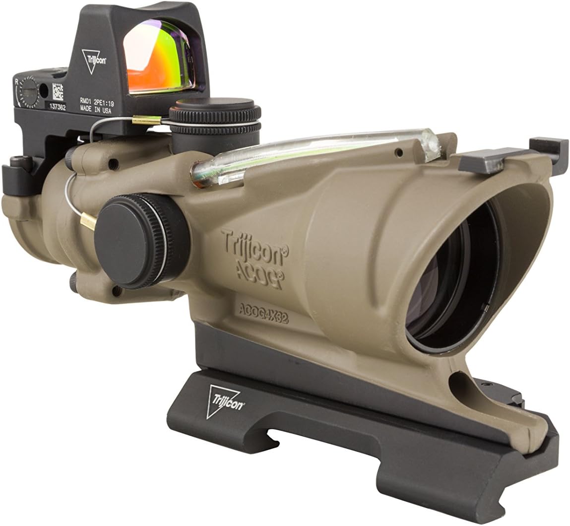 4x32mm ACOG Dual Illumination Green Crosshair Reticle Flat Dark Earth Optics