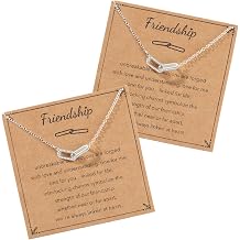 Best Friend Friendship Necklace Gifts for Women Teen,Dainty Paperclip Pendant Double Circle Link Necklace