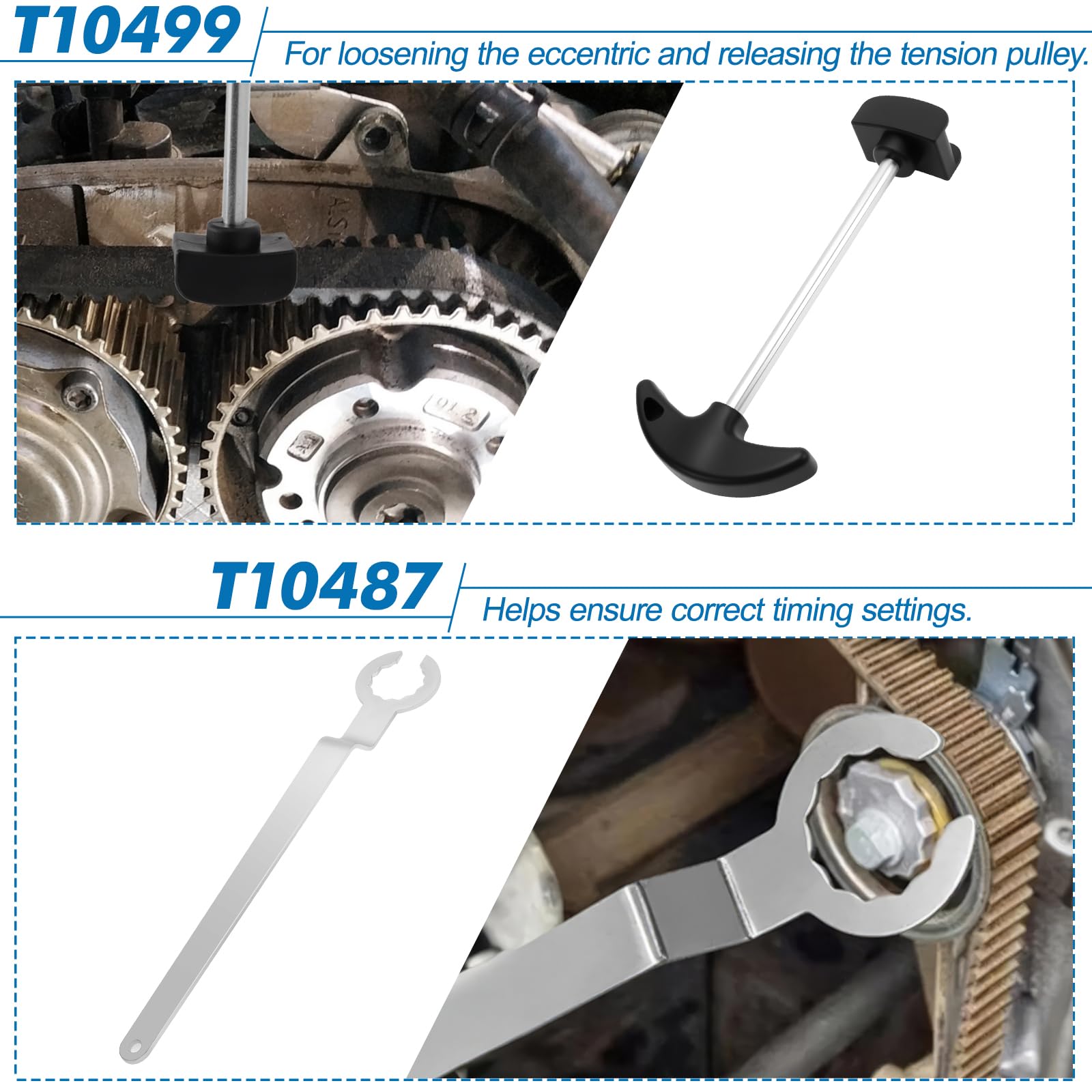KAOLALI Strumento Cinghia di Distribuzione per VAG EA211 1.0L 1.2L 1.4L 1.6L FSI TSI TFSI Benzina, Strumento di Regolazione del Motore con Sostituzione per VW Audi A3/Golf VII/Jetta/Seat Leon