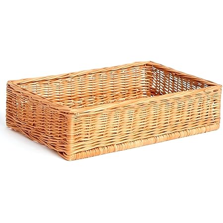 Auslagekorb Poly Rechteckig - Naturfarbener Kunststoffkorb 60x40x10cm | Mit Metallrahmen