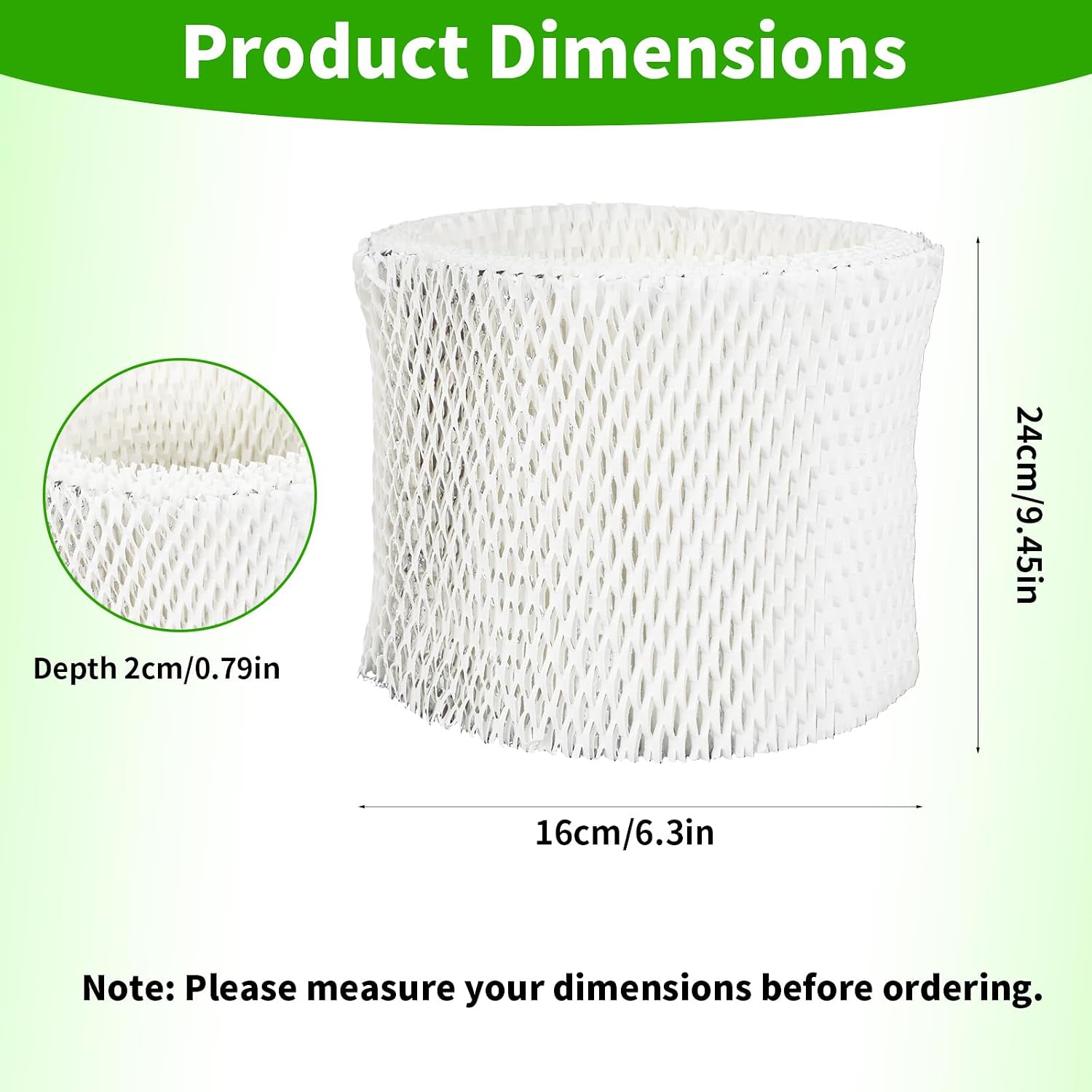 2pcs Humidifier Filter Replacement for Pelonis PSU10E1BB PSU10E1WW PSU10E2FWW PSU10E2FBB Compatible Air Filter Factory Replacement Parts for Pelonis Humidifier