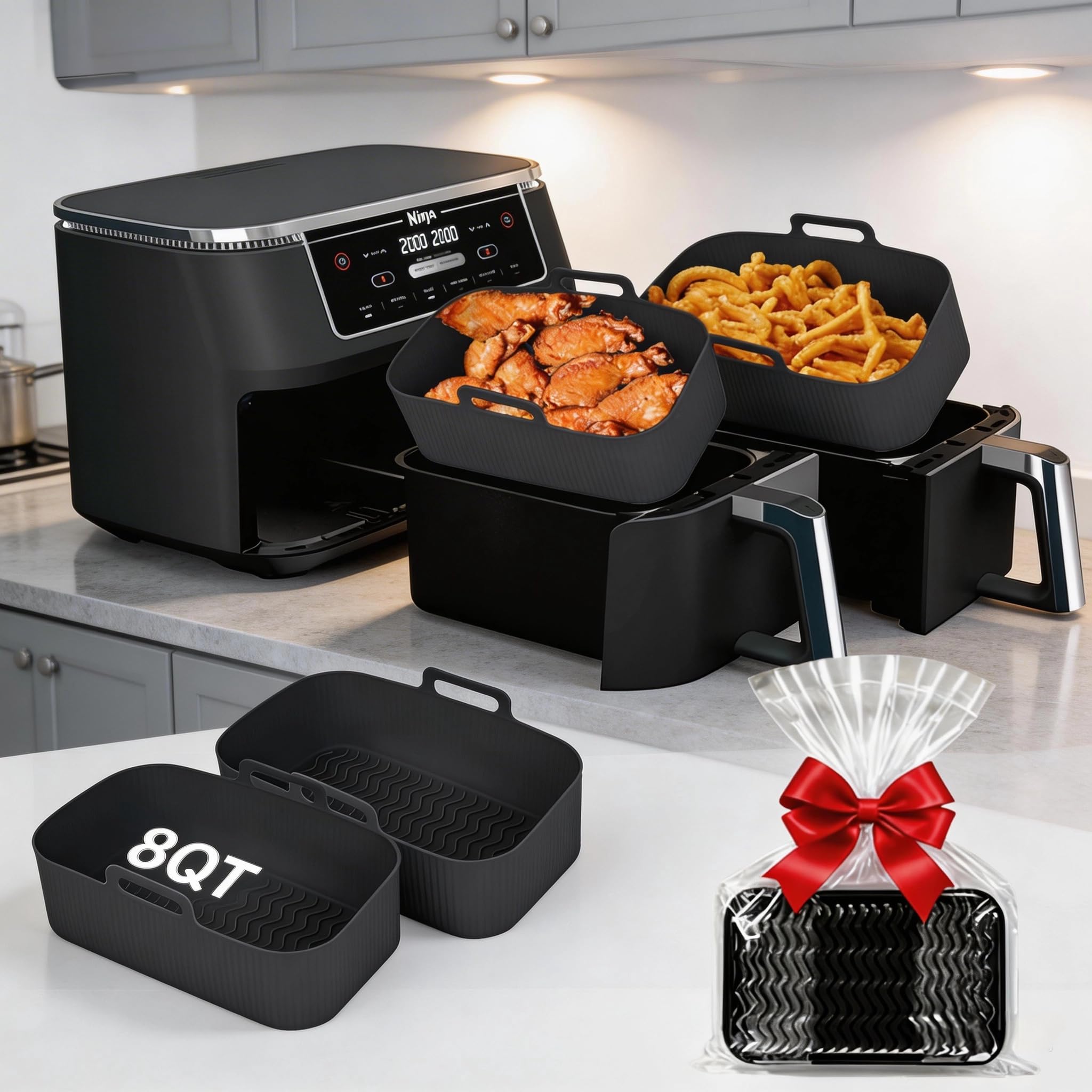 Amazon.com: Silicone Air Fryer Liners for Ninja - Reusable DZ201