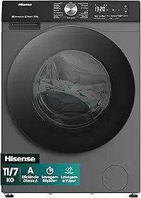 Hisense Lava e Seca, 11kg Lavagem/7kg Secagem, Wi-Fi, Steam, 13 Programas, Motor Inverter, Painel Touch, Titanium WD3S11-127V