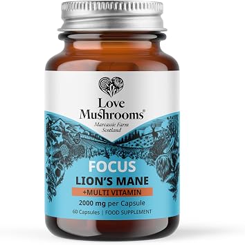 Lion s Mane Plus Multivitamin 2,000mg Capsules | Mushroom & Vitamin Complex with B12, D3, Zinc & Magnesium for Cognitive, Immune & Energy Support | Vegan, UK Made | 60 Capsules