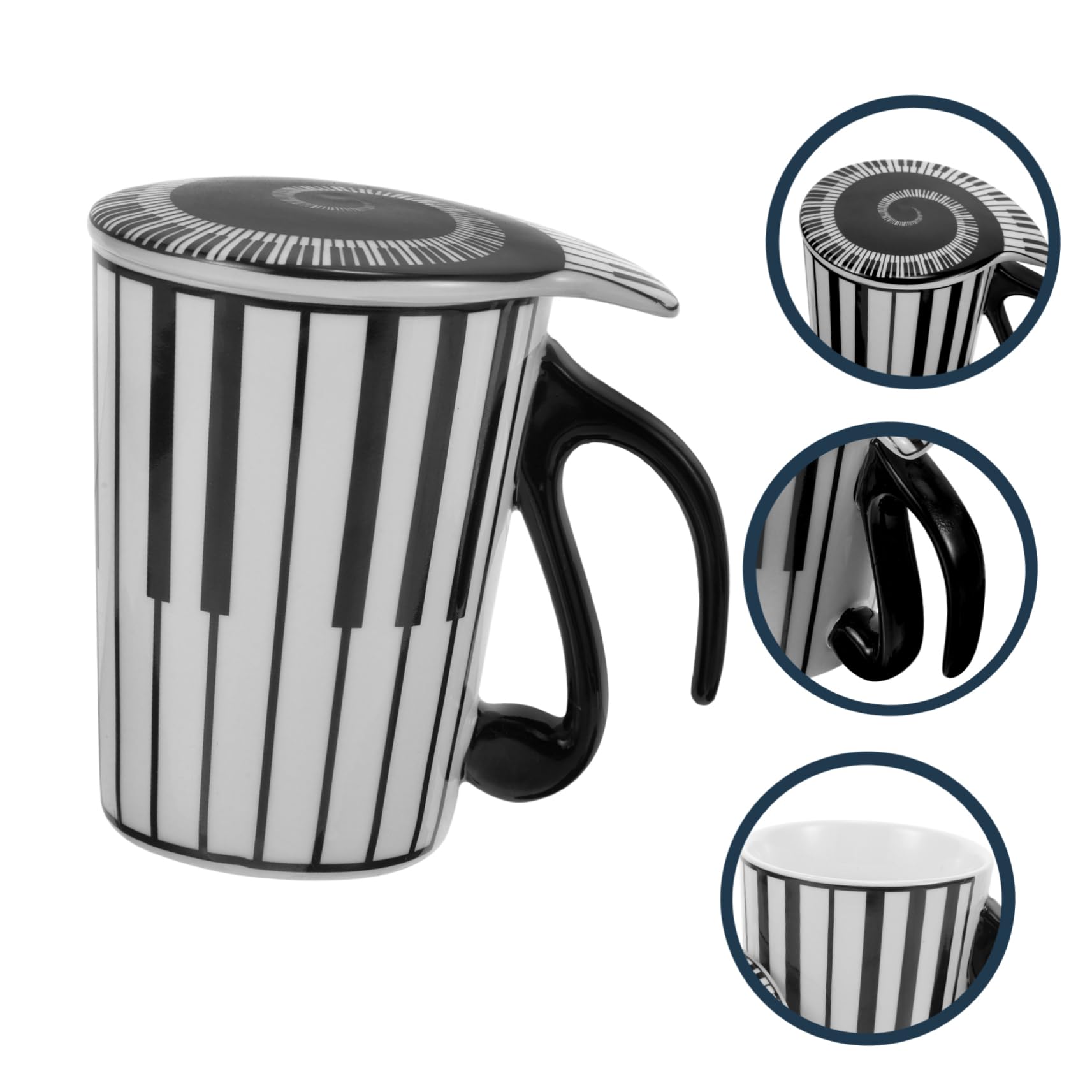 3 Pz Coppa Della Musica Tazza Per La Colazione Tazza Da Caffè Da Scrivania Squisita Tazza Di Latte Tazza Di Caffè Per La Colazione Tazza D'acqua Delicata Boccale Di Latte Ceramica