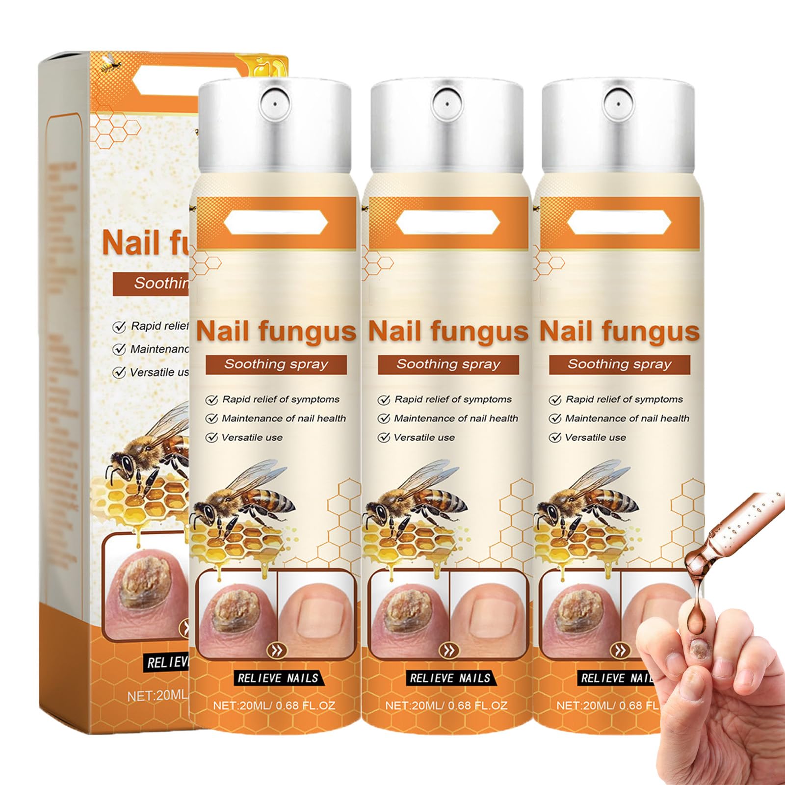 Timilk Advanced Nail Repair Spray, siero e rinforzante per unghie, idratante per unghie visibilmente più sane, nuovo trattamento lenitivo 2025, crescita sana con cura del piede e delle unghie (3 pezzi