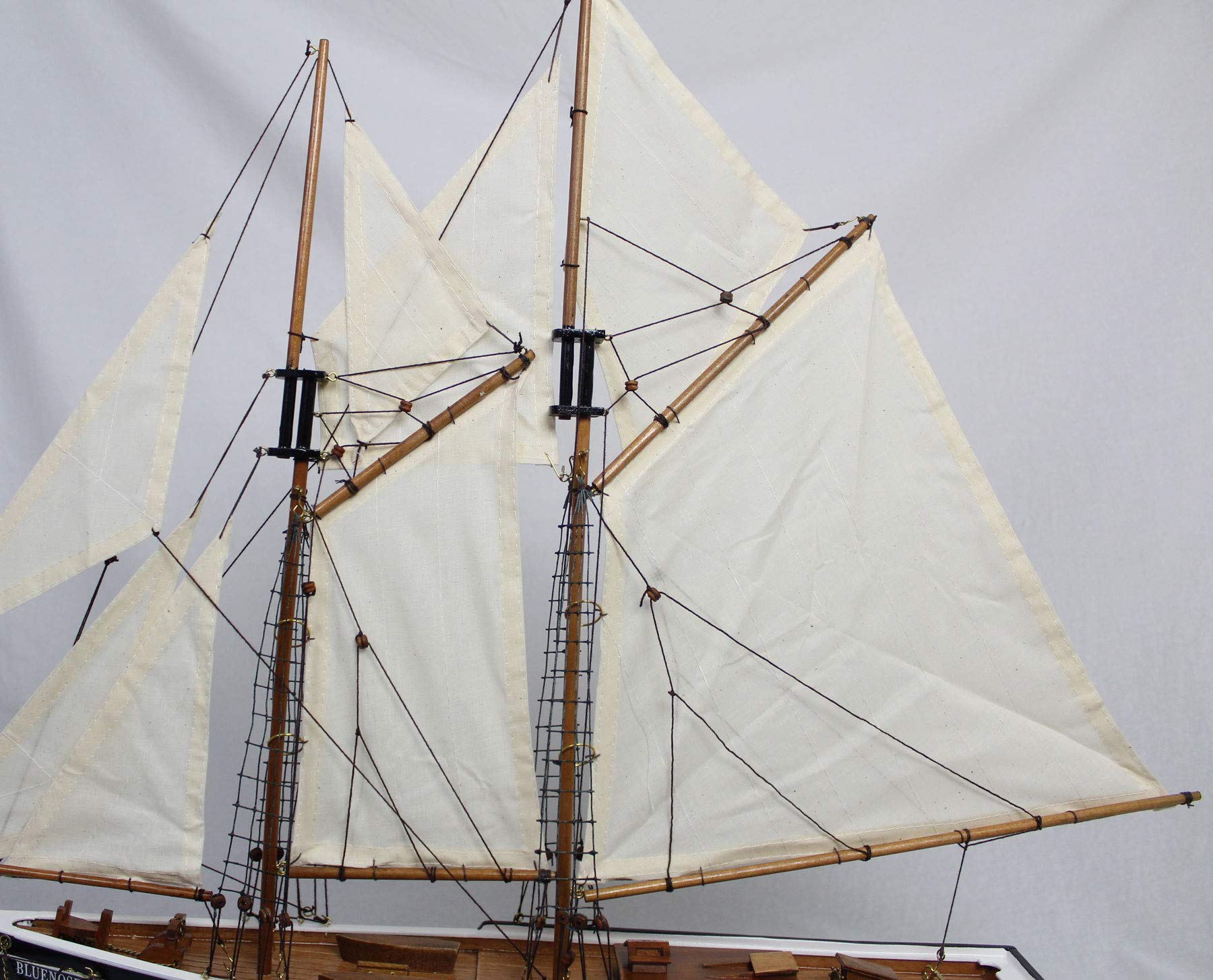 Antica 2000 Nave a vela modello a due piani in legno bluenose canadese