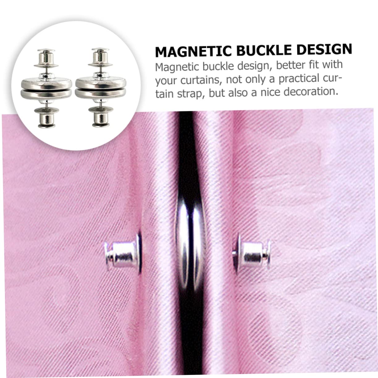 STOBAZA 25paires Boutons De Rideaux Magnétiques Décoratifs Système De Maintien Pratique sans Outils Fixation Facile Et pour Rideaux