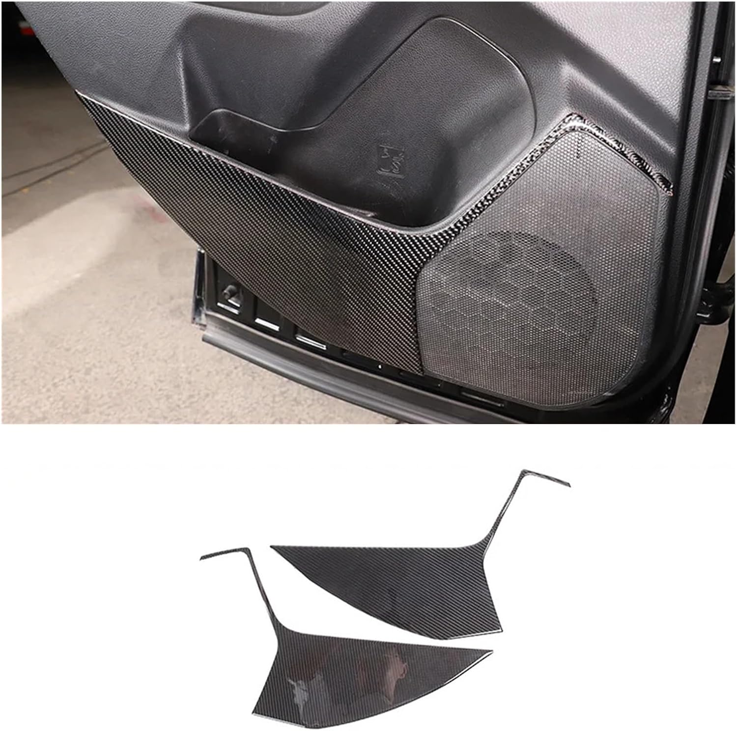 Compatible With 2013-2018 Subaru Forester Soft Carbon Fiber Car Rear Door Kick Panel Sticker Car Interior Protection Accessories 2Pcs(Style B)