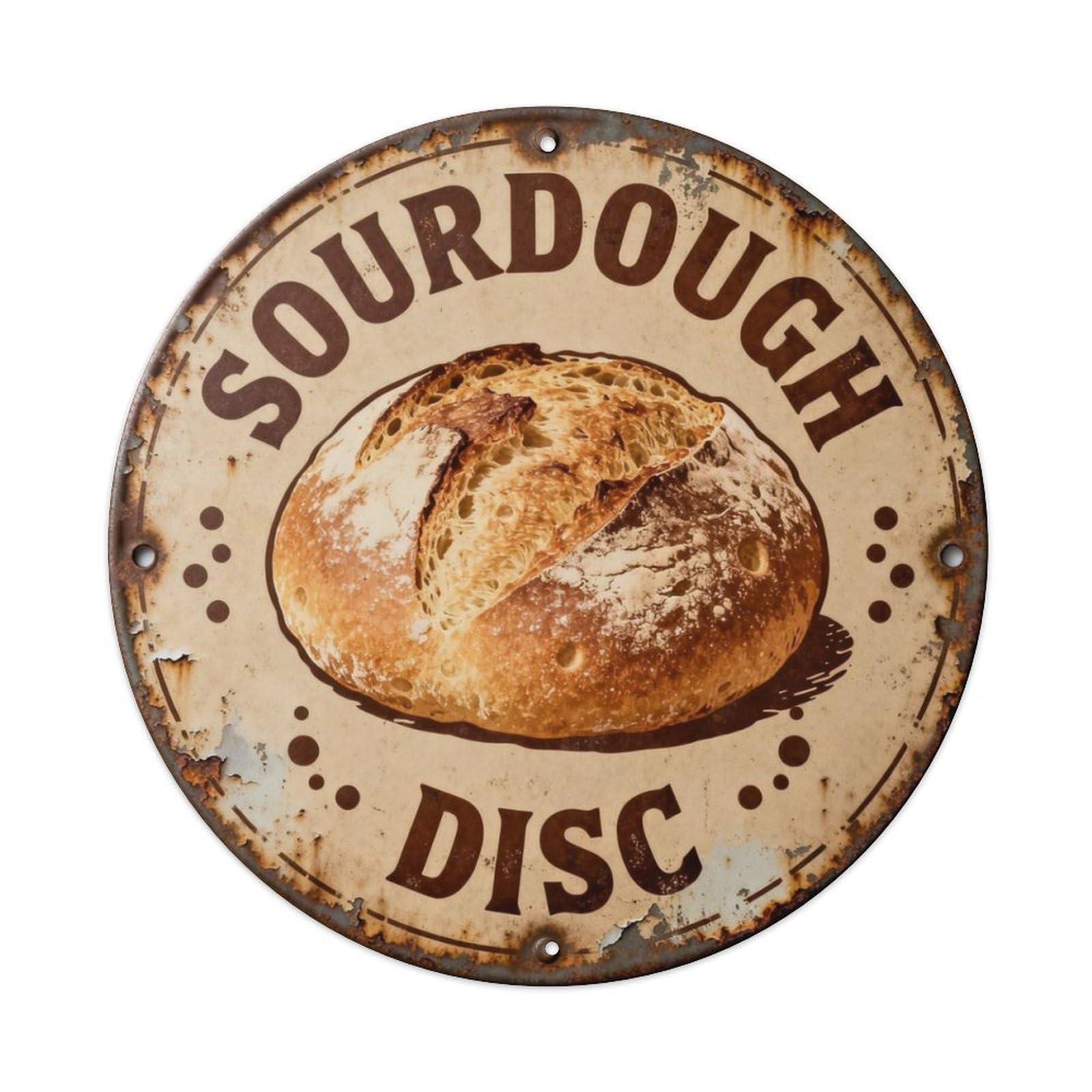 Sourdough Disc Metal Tin Sign Plaque