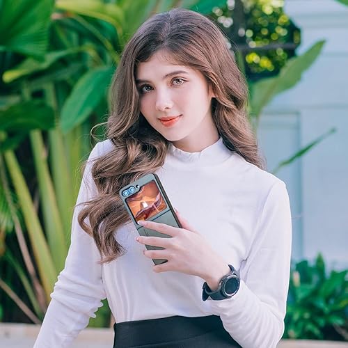 Miniatura 4 de LINXUXIE Funda de teléfono para Samsung Galaxy Z Flip 5, elegante superficie de cuero, ligera, suave, protección contra caídas, cubierta de teléfono