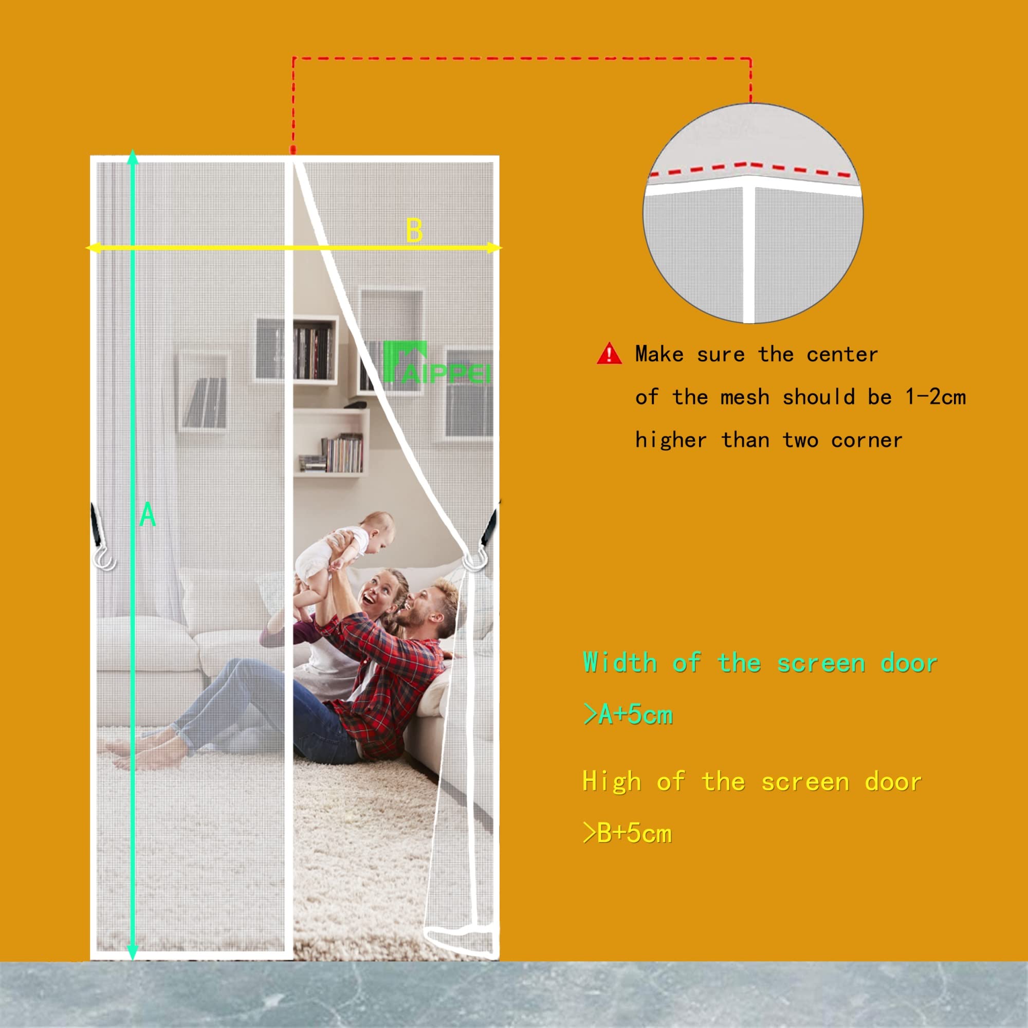 Porte Moustiquaire Magnétique 200x210 cm Fermeture Automatique avec Sangle de Rangement Sans Perçage Rideau de Porte Anti-Insectes, 2023-Version, Blanc