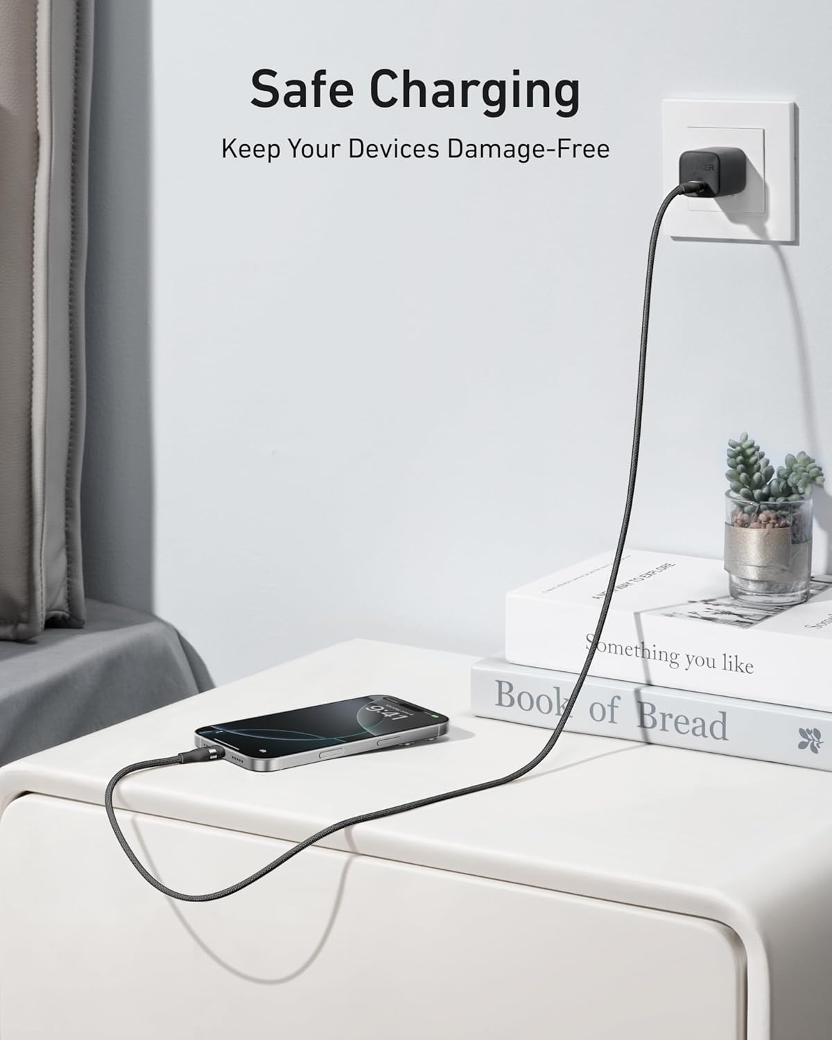 Anker Nano USB C Cable, 240W Flexible Multi-Color Braided Cord, Fast Charging Type C Charger for iPhone 17 Series, MacBook Pro and More (Black, 10ft) - Image 6