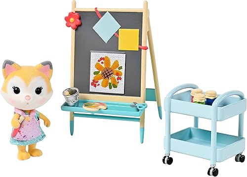 Sunny Days Entertainment Honey Bee Acres Paint Color Art Fun juego completo con figura de muñeca en miniatura 13 piezas naranja pequeño