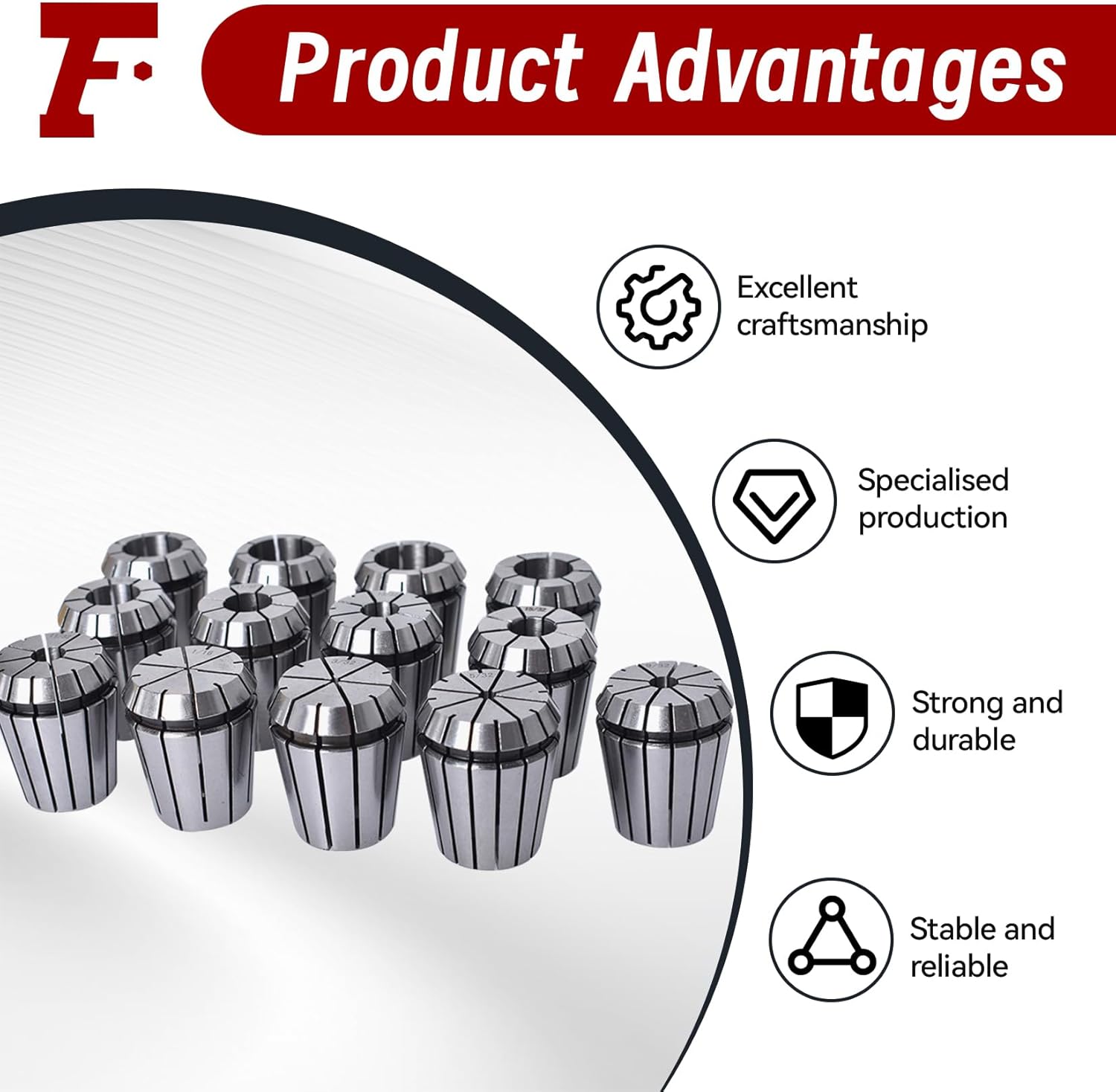 findmall Super Accuracy 13PCS 1/16"-13/16" ER32 ER-32 Collets Set With5/32 9/32 23/32