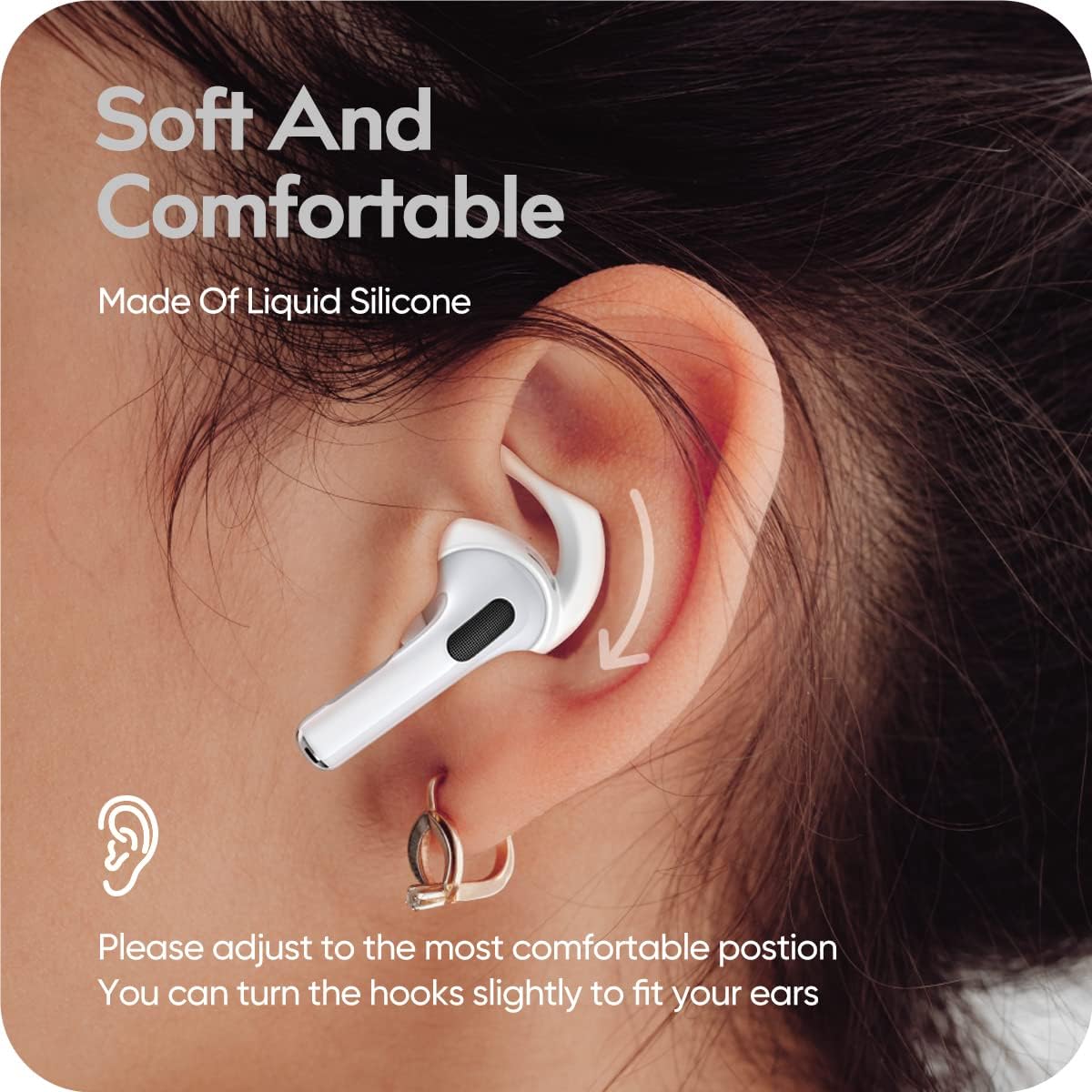 Discount 80% Gcioii 3 Pairs AirPods 3 Ear Hooks Covers [Added Storage Pouch] Anti Slip Wings Ear Covers, Grip Tips Accessories Compatible with Apple AirPods 3rd Generation (White, Medium)