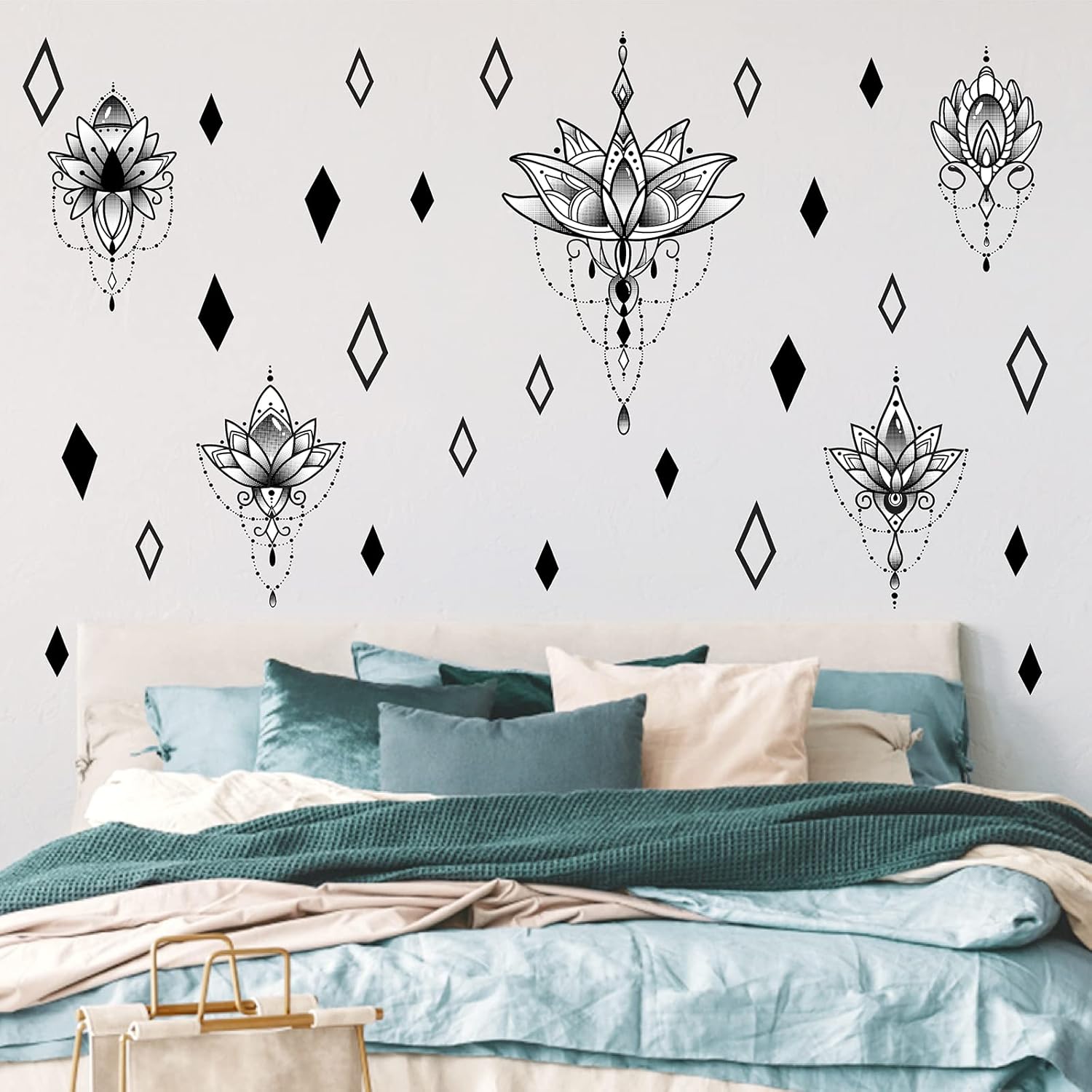 Large Mandala Wall Decals Mandala Art Wall Stickers Lotus