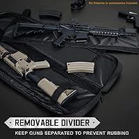 Vista 3 de DULCE DOM - Funda doble para rifle de 38 42 44 pulgadas, funda táctica suave para campo de tiro, divisor móvil para 1 o 2 engranajes, múltiples