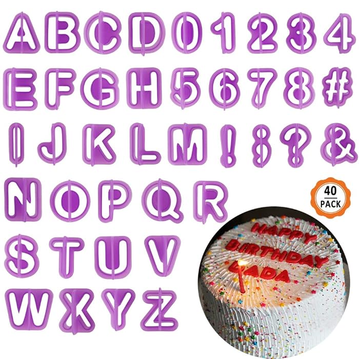 Buy 40 Pieces Letters Cake Cutters, Alphabet Cake Cutters Plastic
