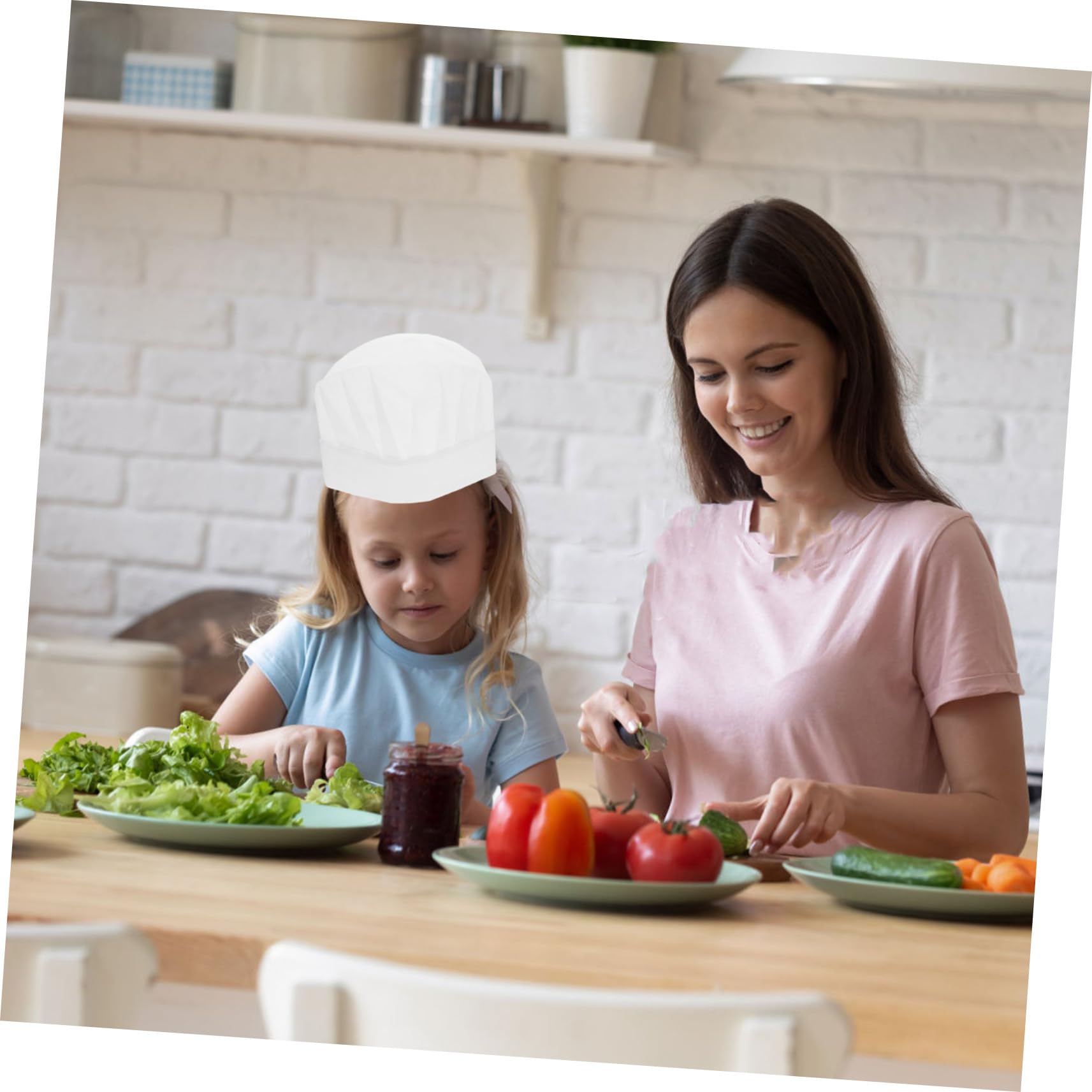 LIFKOME 20 Pezzi Cappello Cuoco Bambino Monouso Non Tessuto Bianco