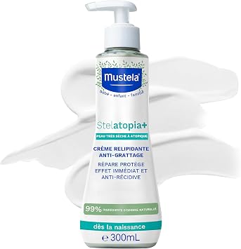 Mustela Mustela Stelatopia+ Crème Relipidante Anti-Grattage Peaux Atopiques, 300 ml